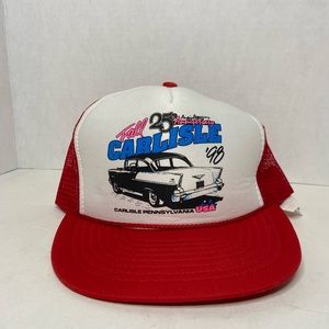 VINTAGE Carlisle PA 25th Anniversary Trucker Hat Cap USA Fall 1998 Car Show